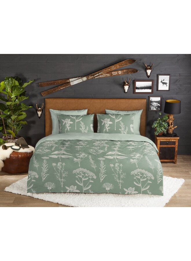 Good Morning Dekbedovertrek Herbs Groen - Flanel