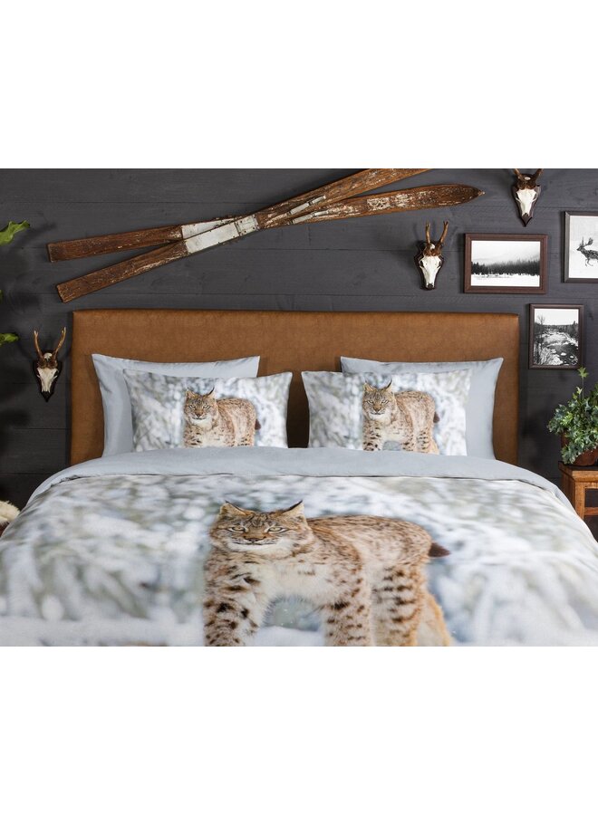 Good Morning Dekbedovertrek Lynx Grijs - Flanel