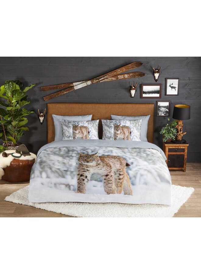 Good Morning Dekbedovertrek Lynx Grijs - Flanel
