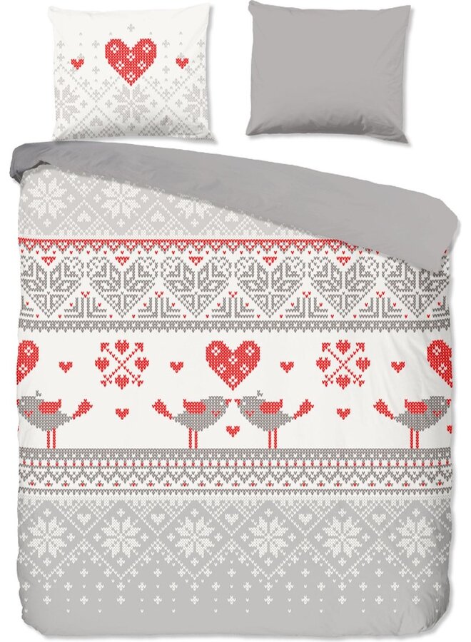 Good Morning Dekbedovertrek Flow Grijs - Flanel