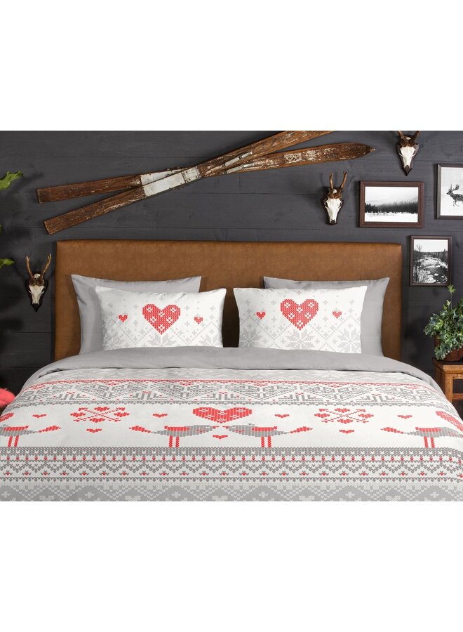 Good Morning Dekbedovertrek Flow Grijs - Flanel