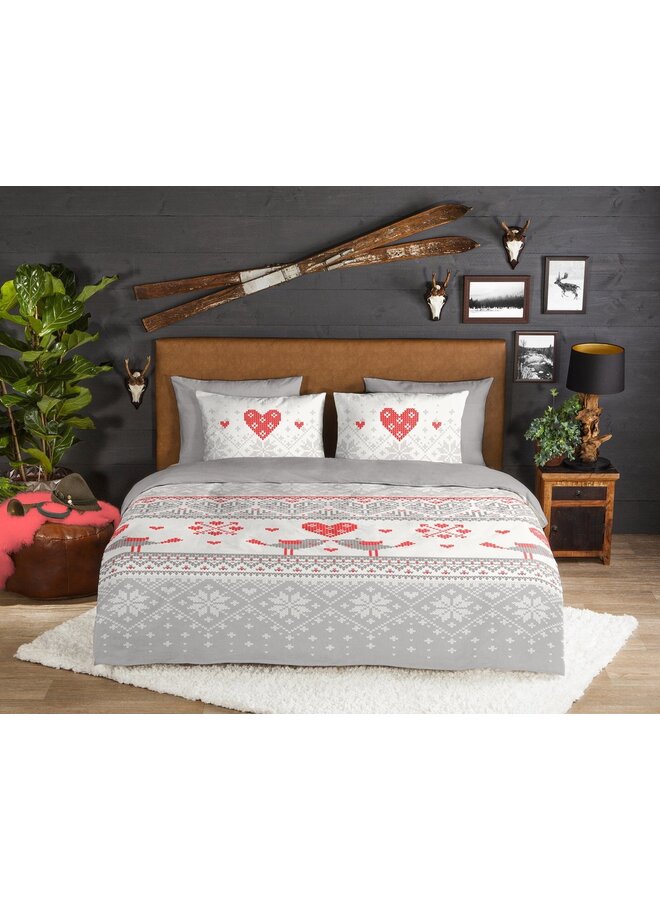 Good Morning Dekbedovertrek Flow Grijs - Flanel