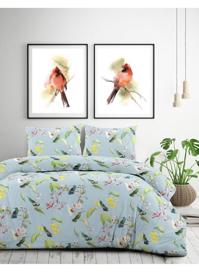 Papillon Dekbedovertrek Burung Grijs - Katoensatijn