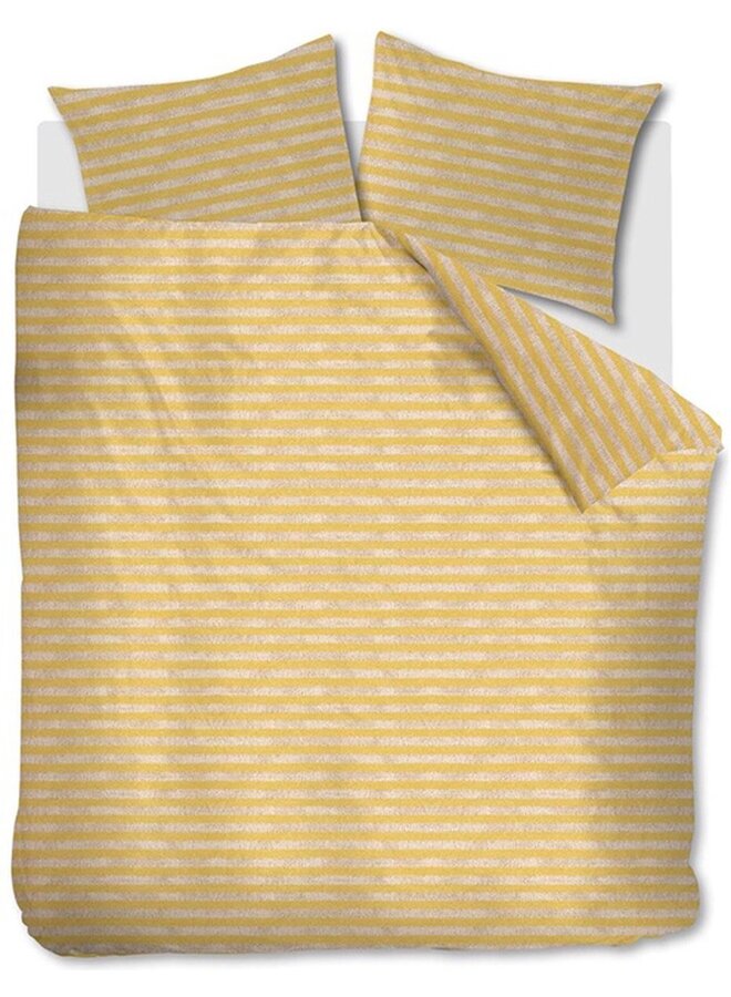 Dekbedovertrek Knit Stripes Geel - Katoen