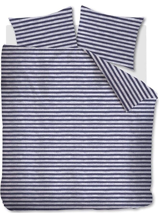 Dekbedovertrek Knit Stripes Blauw - Katoen