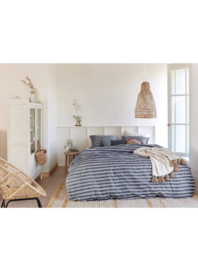 Ariadne At Home Dekbedovertrek Knit Stripes Blauw - Katoen
