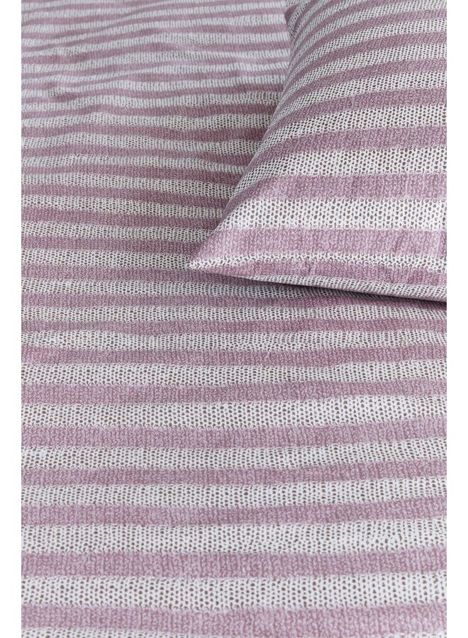 Ariadne At Home Dekbedovertrek Knit Stripes Lila - Katoen