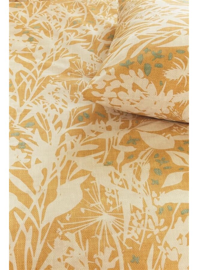 Ariadne At Home Dekbedovertrek Botanical Oker - Katoen