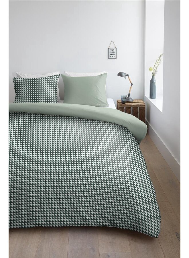 Ambiante Dekbedovertrek Faas Grijsgroen - Katoen