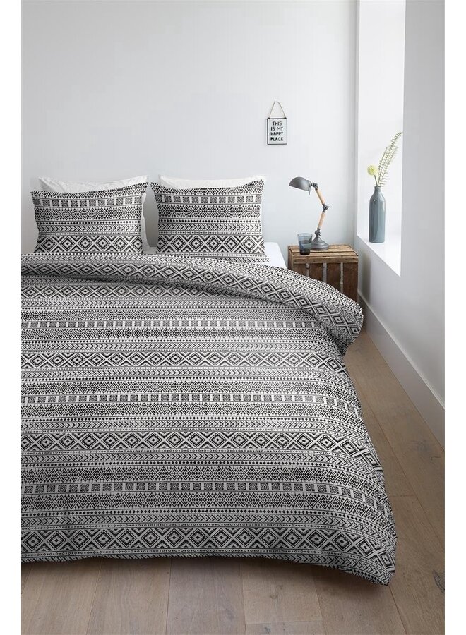 Ambiante Dekbedovertrek Jenara Zwart - Katoen