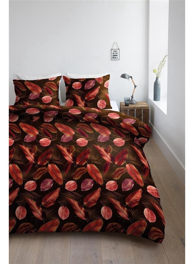 Ambiante Dekbedovertrek Cordyline Rood - Katoensatijn