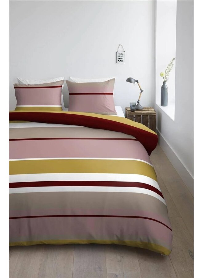 Ambiante Dekbedovertrek Andy Rood - Katoensatijn