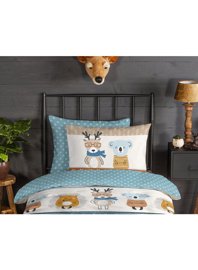 Good Morning Dekbedovertrek Kids Woodland Multi - Flanel