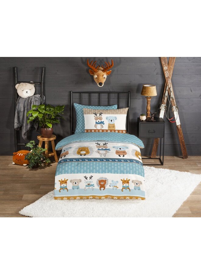 Good Morning Dekbedovertrek Kids Woodland Multi - Flanel