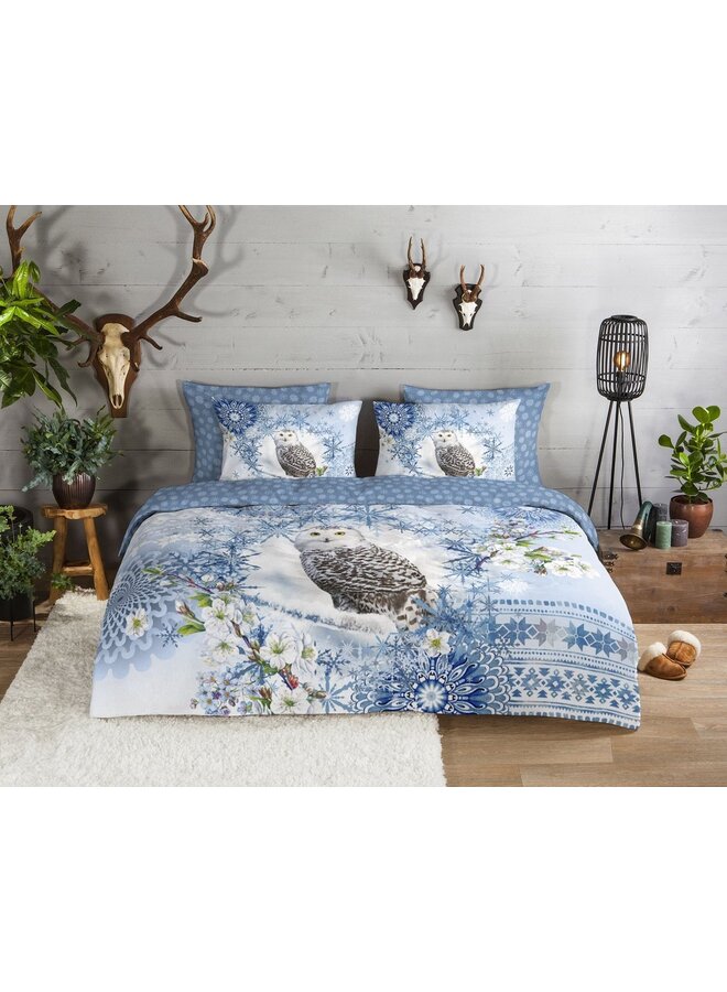 HIP Dekbedovertrek Phalini Blauw - Flanel