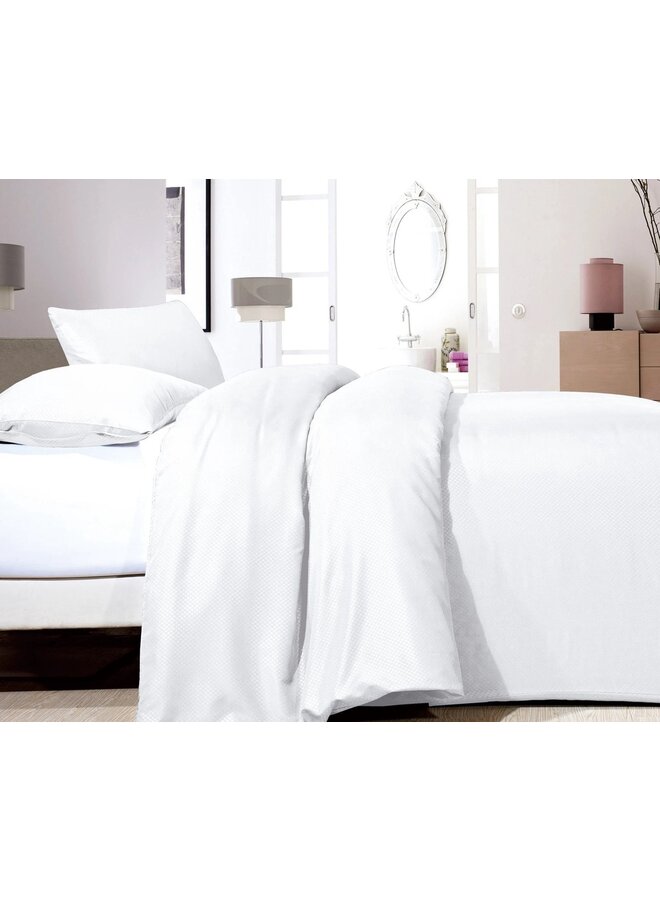 Dekbedovertrek Satin Point Wit - Microvezel