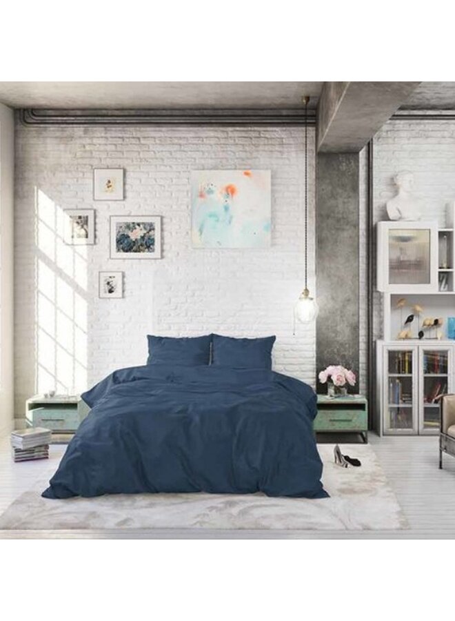 Zensation Dekbedovertrek Satin Point Navy - Microvezel