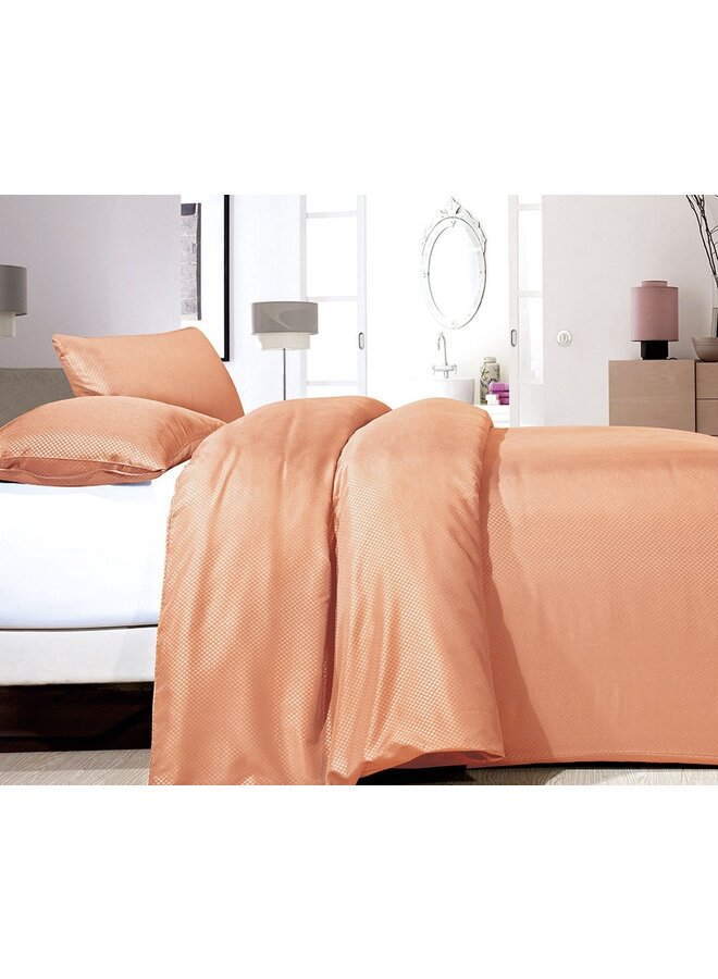 Dekbedovertrek Satin Point Oranje - Microvezel PL3