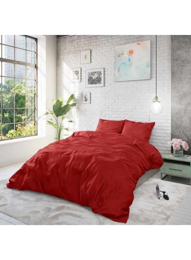 Zensation Dekbedovertrek Satin Point Rood - Microvezel