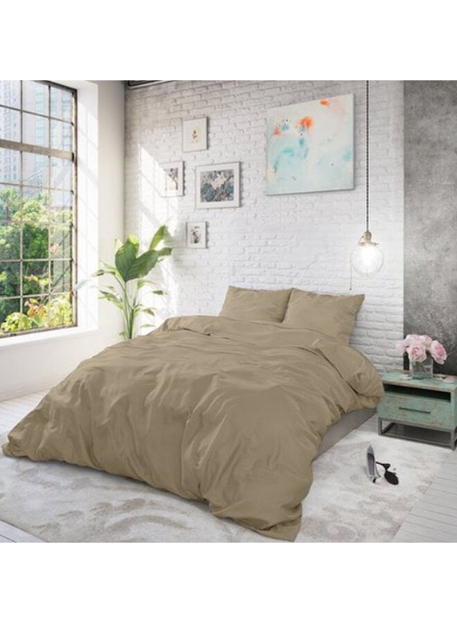 Zensation Dekbedovertrek Satin Point Taupe - Microvezel