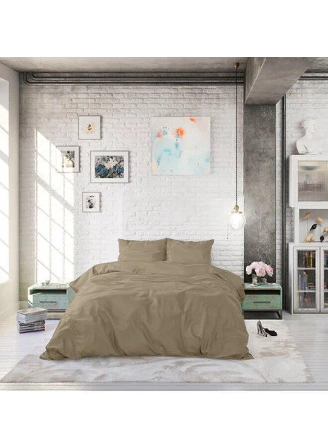 Zensation Dekbedovertrek Satin Point Taupe - Microvezel