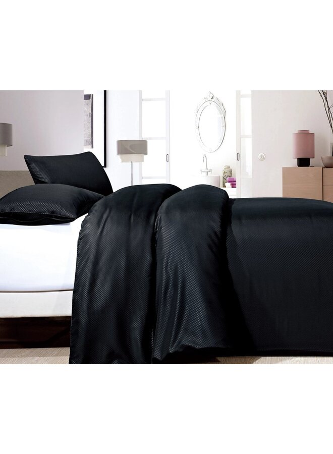 Zensation Dekbedovertrek Satin Point Zwart - Microvezel