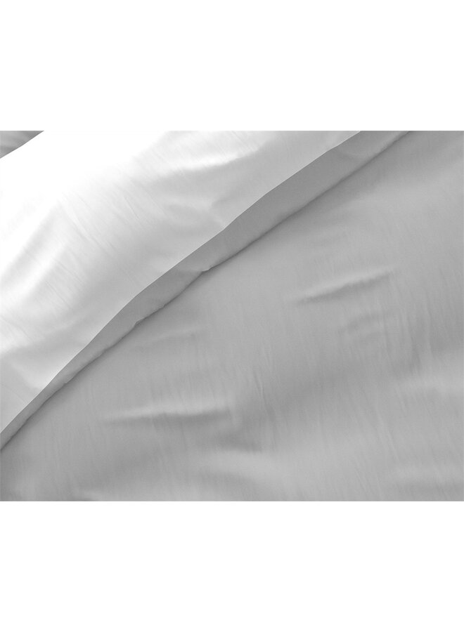 Zensation Dekbedovertrek Twin Face Uni Grijs/Wit - Microvezel