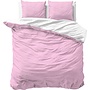 Zensation Dekbedovertrek Twin Face Uni Roze/Wit - Microvezel
