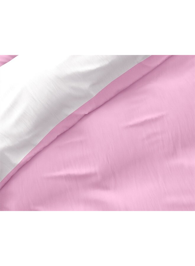 Zensation Dekbedovertrek Twin Face Uni Roze/Wit - Microvezel
