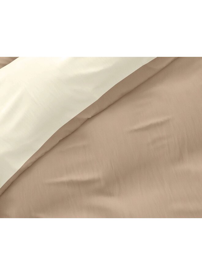 Zensation Dekbedovertrek Twin Face Uni Taupe/Creme - Microvezel