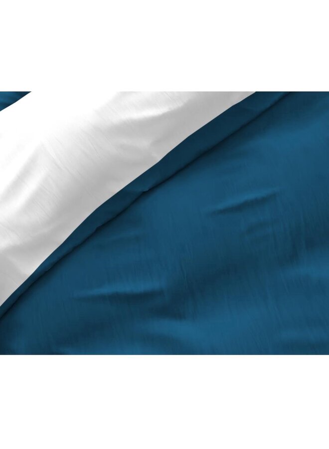 Zensation Dekbedovertrek Twin Face Uni Navy/Wit - Microvezel