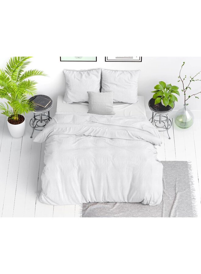 Dreamhouse Dekbedovertrek Stone Washed Uni Wit - Katoen