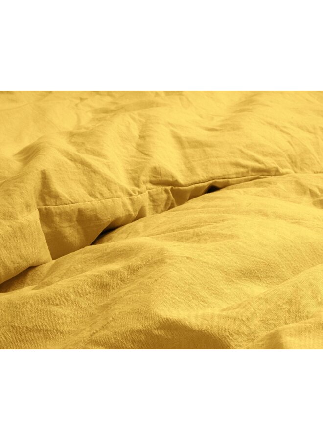 Dreamhouse Dekbedovertrek Stone Washed Uni Mosterd - Katoen