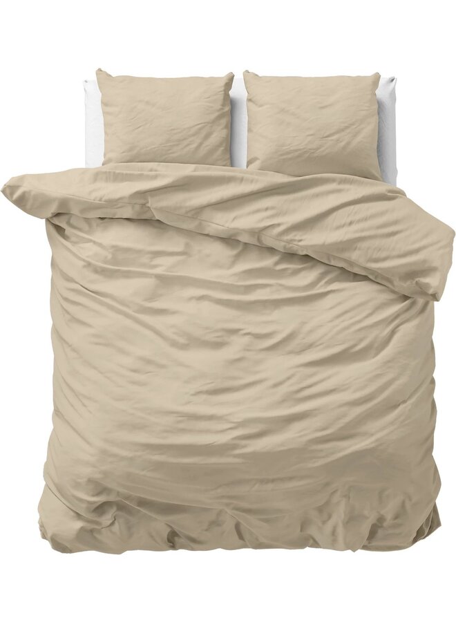 Dekbedovertrek Stone Washed Uni Zand - Katoen PL2