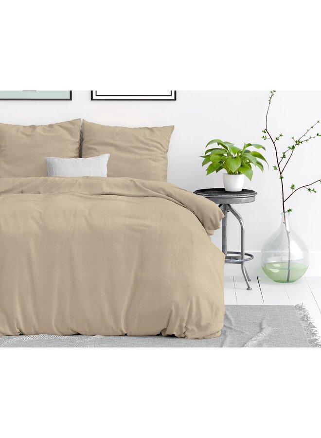 Dreamhouse Dekbedovertrek Stone Washed Uni Zand - Katoen