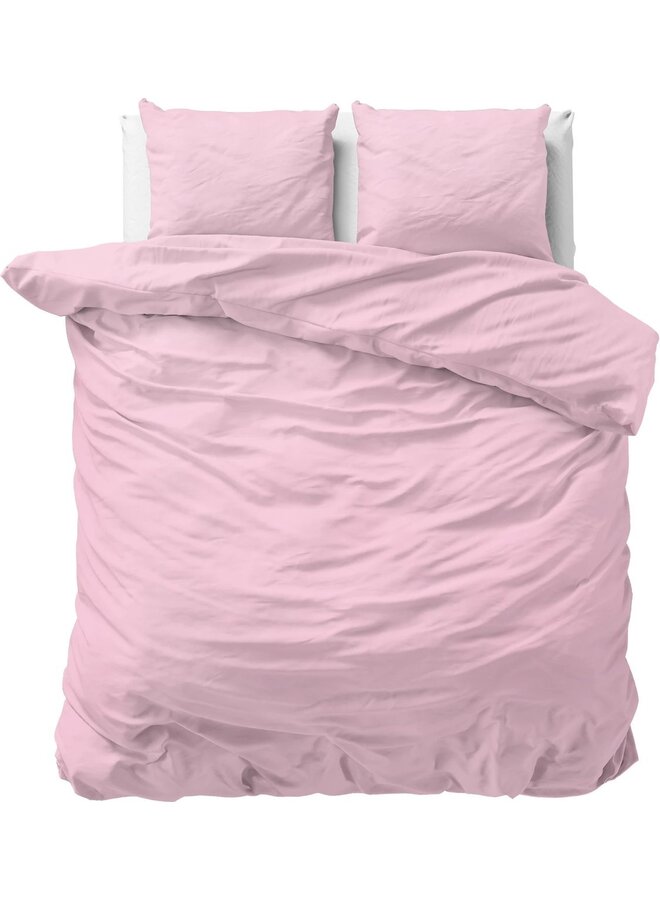 Dekbedovertrek Stone Washed Uni Roze - Katoen