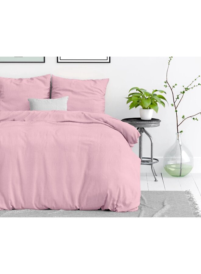 Dreamhouse Dekbedovertrek Stone Washed Uni Roze - Katoen