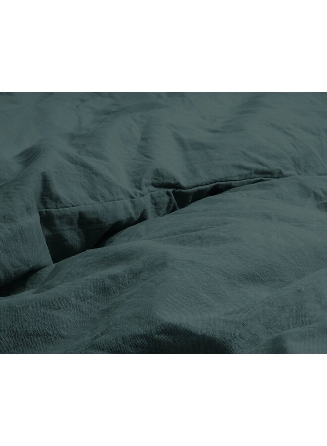 Dreamhouse Dekbedovertrek Stone Washed Uni Donker Groen - Katoen