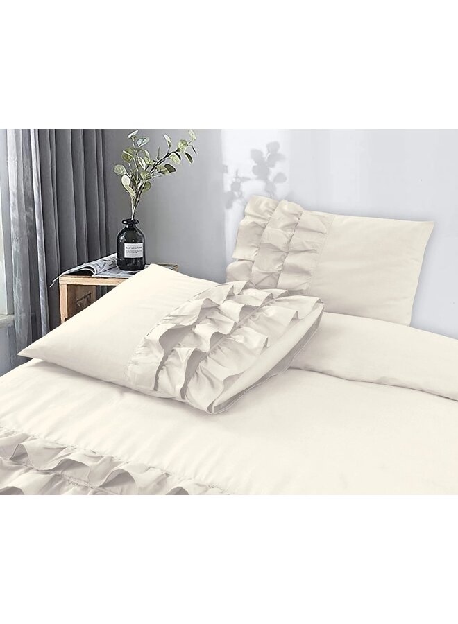 Dreamhouse Dekbedovertrek Ruches Cyprus Creme - Percaline Katoen