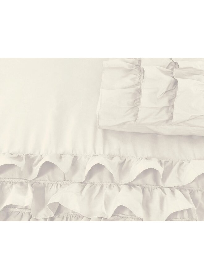 Dreamhouse Dekbedovertrek Ruches Cyprus Creme - Percaline Katoen