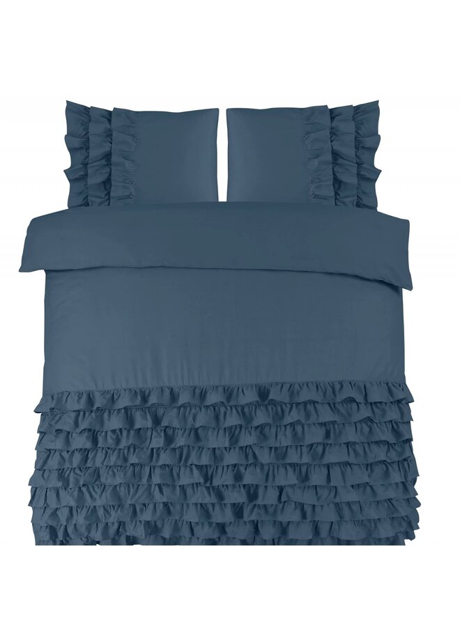 Dreamhouse Dekbedovertrek Ruches Cyprus Blauw - Percaline Katoen