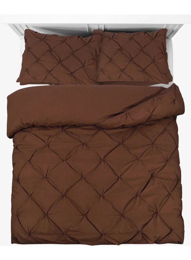 Dekbedovertrek Plooien Salvador Bruin - Katoen PL2