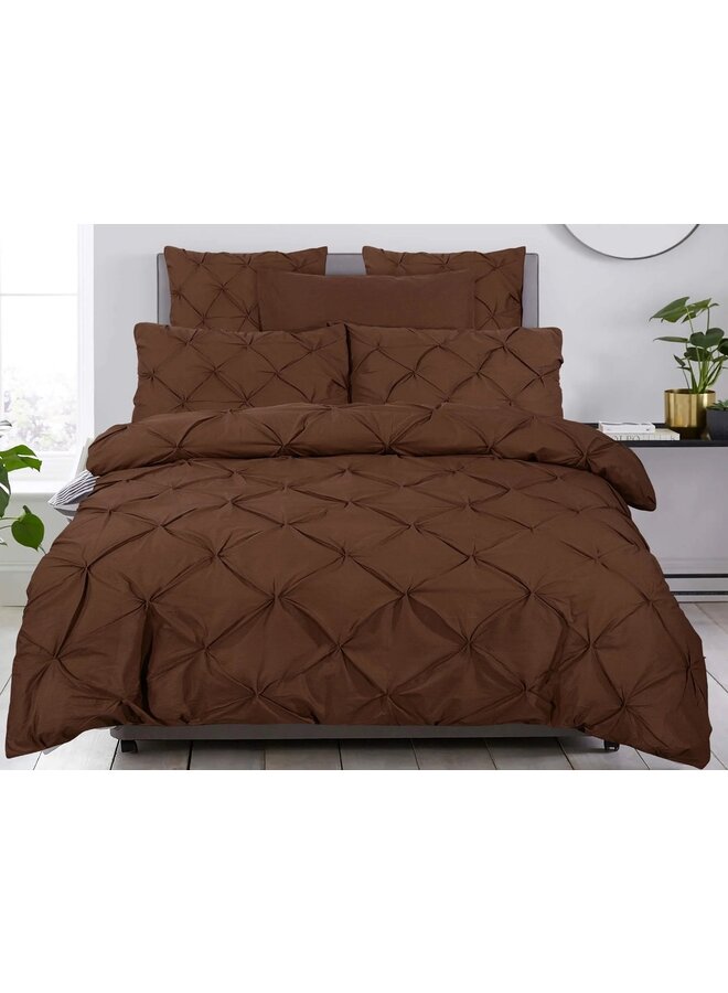 Dreamhouse Dekbedovertrek Plooien Salvador Bruin - Percaline Katoen