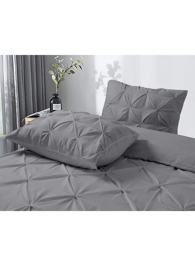 Dreamhouse Dekbedovertrek Plooien Salvador Grijs - Percaline Katoen