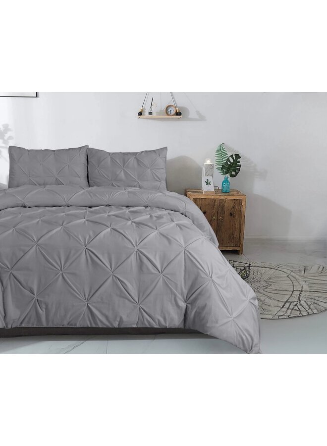 Dreamhouse Dekbedovertrek Plooien Salvador Grijs - Percaline Katoen