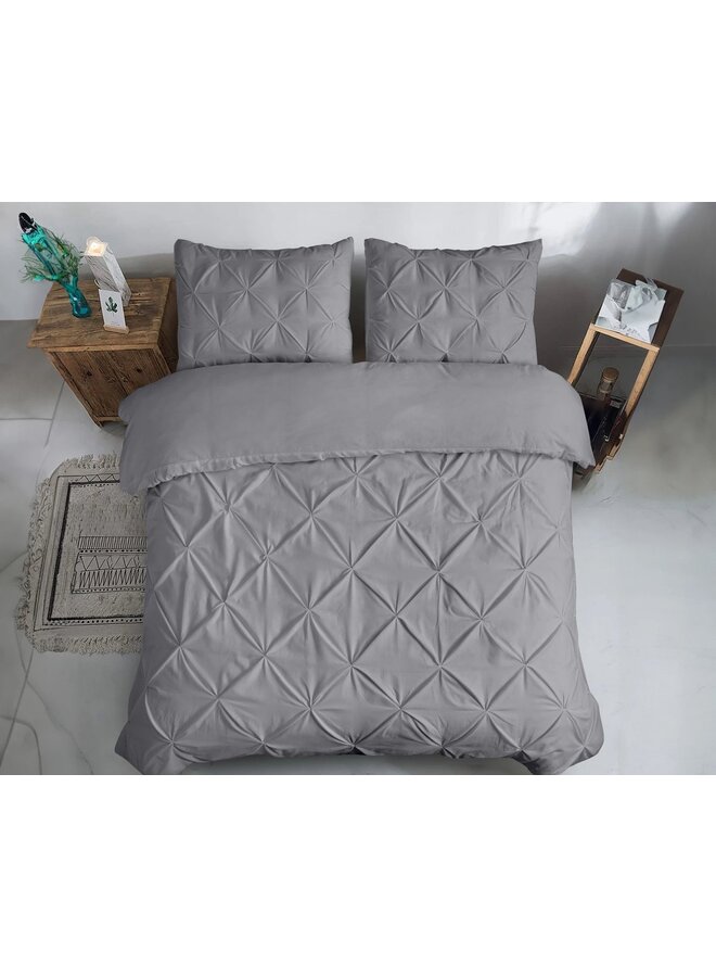 Dreamhouse Dekbedovertrek Plooien Salvador Grijs - Percaline Katoen