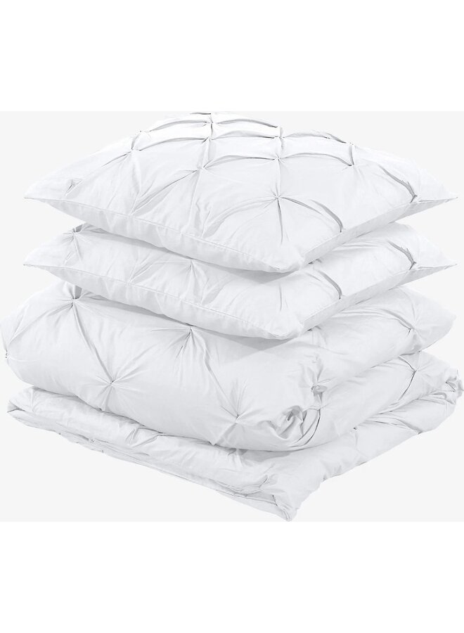 Dreamhouse Dekbedovertrek Plooien Salvador Wit - Percaline Katoen