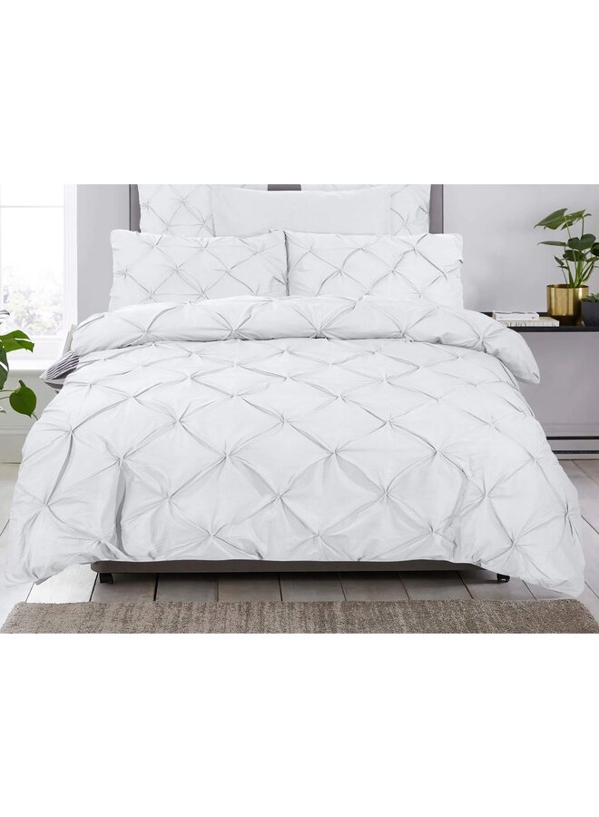 Dreamhouse Dekbedovertrek Plooien Salvador Wit - Percaline Katoen