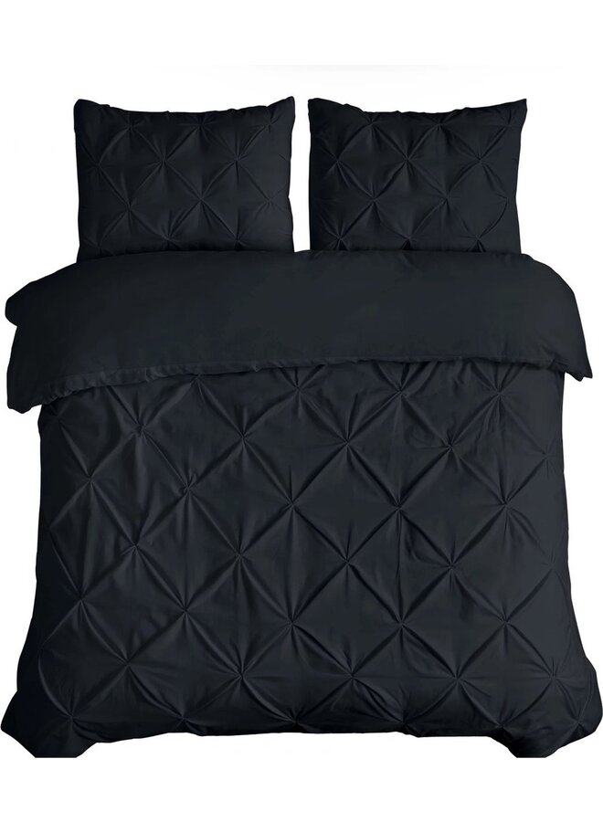 Dreamhouse Dekbedovertrek Plooien Salvador Zwart - Percaline Katoen