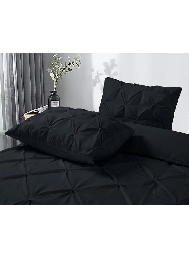 Dreamhouse Dekbedovertrek Plooien Salvador Zwart - Percaline Katoen